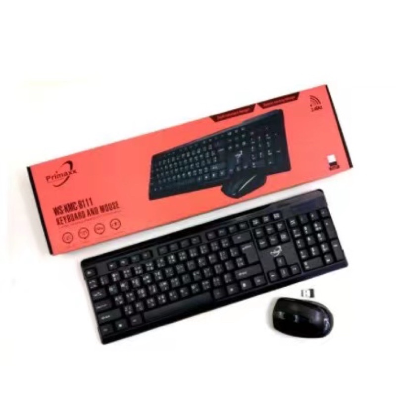 คีย์บอร์ด+เมาส์ ไร้สาย รุ่น WS-KMC-8111 8121 Primaxx Keyboard+mouse Wrieless