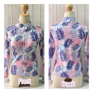 เสื้อว่ายน้ำแขนยาว รุ่นซิปหน้า (1) เฉพาะเสื้อ 13 ลาย