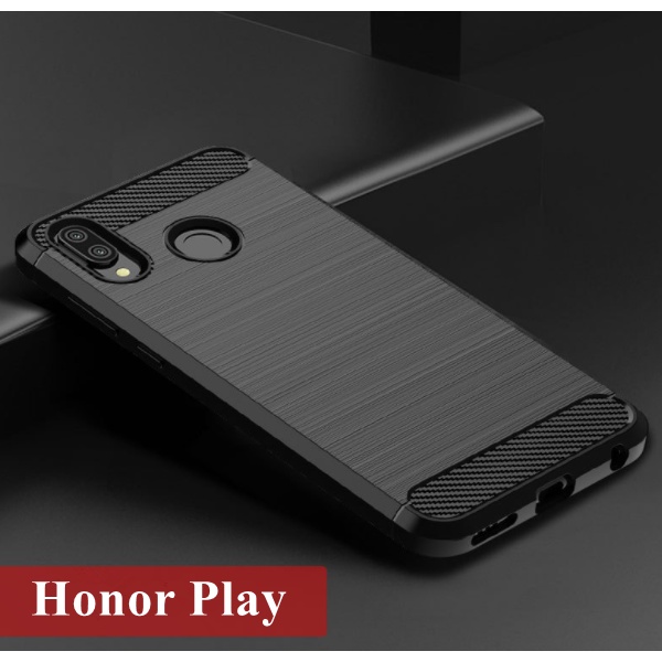 Soft TPU สําหรับ Huawei honor play เคสซิลิโคนกันกระแทกสําหรับ Huawei honor play คาร์บอนไฟเบอร์ฝาครอบโทรศัพท์ Matte กันชน