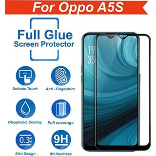 2PCS กระจก OPPO A5S Tempered Glass Full Cover Glass OPPO A5 S Screen Protector กระจกครอบเต็ม ป้องกันหน้าจอ