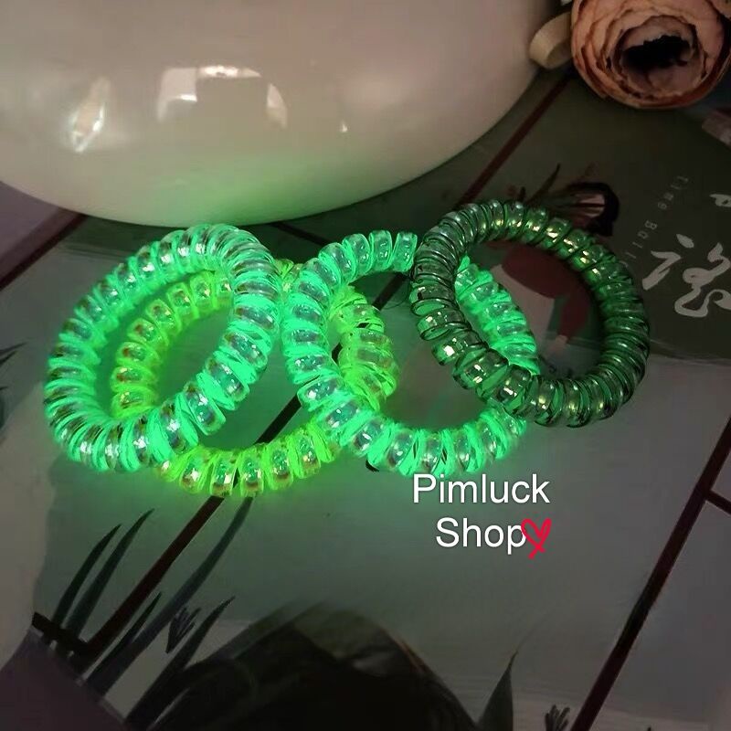ร้านไทย ราคาต่อ1เส้นยางรัดผมเรืองแสงแบบเกลียว ยางมัดผมสวยๆ Hi-Endคุณภาพสูง (pimluck)