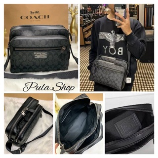 กระเป๋าสะพายผู้ชาย💥 (91485) COACH WEST CAMERA BAG IN SIGNATURE 002