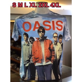 เสื้อวง Oasis OVP (โอเวอร์ปริ้นท์) แขนสั้น ผ้าคอตตอนผสมโพลี พิมลายทั้งตัว