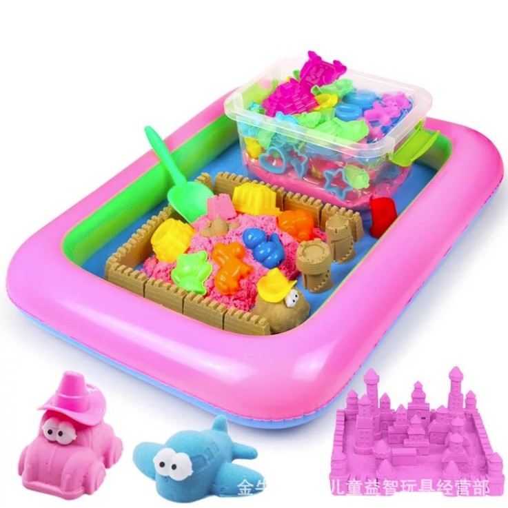 เซ็ตทรายวิทยาศาสตร์ 1 kg พร้อมของเล่น 76 ชิ้น สำหรับเด็ก พัฒนาทักษะการเล่น - รูปที่ 7
