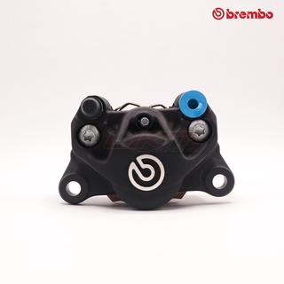 BREMBO 2POT (ปักข้าง) ดำโลโก้ขาว รับประกันของแท้ ติดตั้งได้กับรถทุกรุ่น