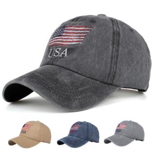 Retro USA Flag Baseball Cap Cotton Men Women Polo Sports Golf Fishing Outdoor Hat