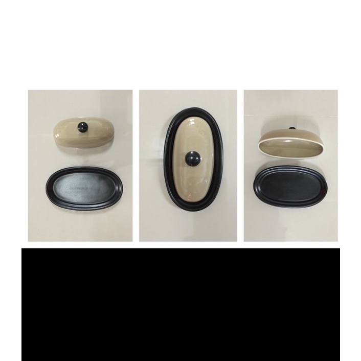 (K012)  Pfaltzgraff Sphere 1/4 pound butter dish จานใส่เนย+ฝาครอบ ขนาด 1/4 ปอนด์ ลาย Sphere สีเขียวฝ