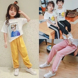 Casual 3-15Y เด็กชายหญิงกางเกง Seluar Kanak-kanak หลวม Jogger สาว Boy กางเกงกีฬากางเกงขายาวเด็ก Clothes 童装 男童女童裤子