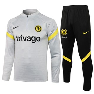 （READY STOCK）Chelsea long-sleeved half-zip 21-22 training uniform sweater jacket football uniform leg pants appearance s