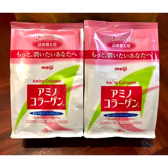 🔥ลดราคา🔥Meiji Amino Collagen 5,000mg ถุงเติม214g ทานได้30วัน แท้จากญี่ปุ่น Exp.11/2018