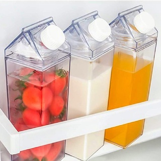 500/1000ml Annil Acrylic Water Clear Transparent Bottle Stylish Milk Carton Shaped Water Bottle Milk and Tea