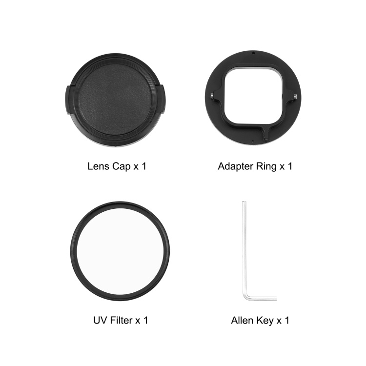 PULUZ Gopro 12 11 10 9 ขนาด 52mm UV Lens Filter + Adapter Ring for GoPro HERO 9 10 11 12 Black