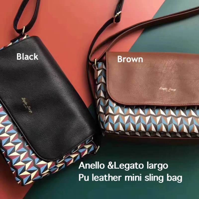 กระเป๋า Anello &amp;Legato largo Pu leather mini sling bag