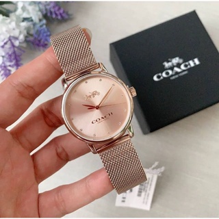 🎀 (สด-ผ่อน) นาฬิกา สายแพโรสโกลด์ COACH 14503742 หน้าปัด 36 มิล  Coach Rosegold