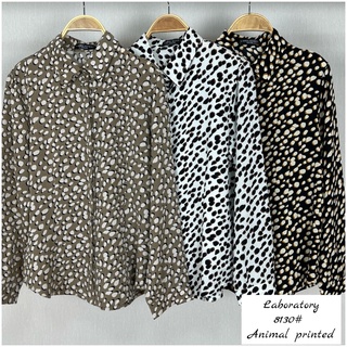 ลด 130.- ขั้นต่ำ 1,000.- พิมพ์"WYEYAY" เสื้อเชิ้ต 8130# animal printed