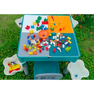 โต๊ะต่อเลโก้พร้อมเก้าอี้ 1 ตัว Learning Desk with Puzzle Blocks แถมฟรี!! ตัวต่อเลโก้ 360 ชิ้น และตระกร้าใส่ตัวต่อ 4 ชิ้น