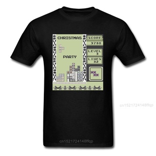 ขายดี เสื้อยืดลําลอง แขนสั้น คอกลม พิมพ์ลายการ์ตูน Tetris สีดํา สําหรับผู้ชาย KIhdbm22JEembm70สามารถปรับแต่งได้