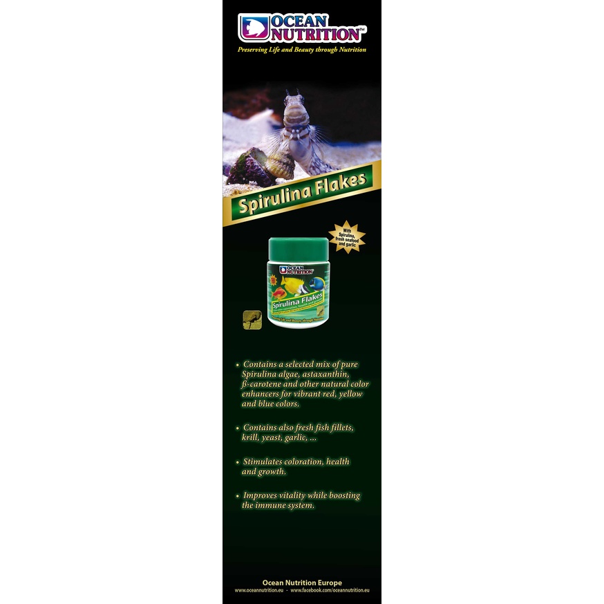 อาหารปลาทะเล Ocean Nutrition Spirulina Flakes แบบชนิดแผ่น มี 3 ขนาด - รูปที่ 2