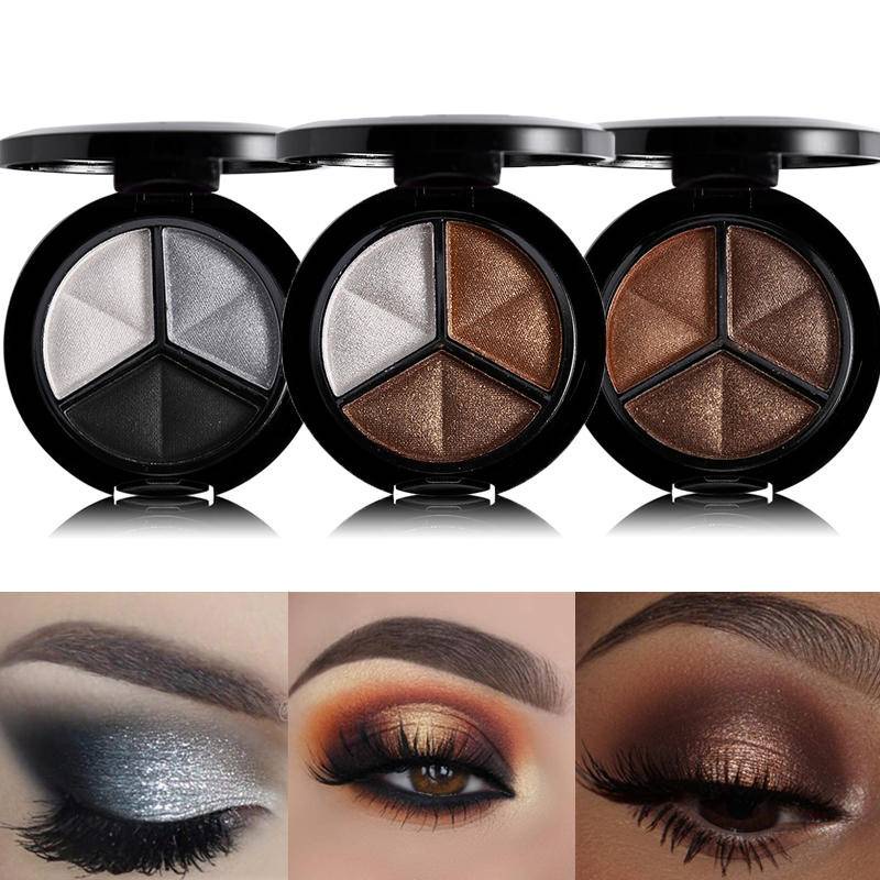 พาเลทอายแชโดว์ชิมเมอร์ 3 สี, สีเมทัลลิคสโมคกี้ & นู้ดเฉดสีสําหรับแต่งตา