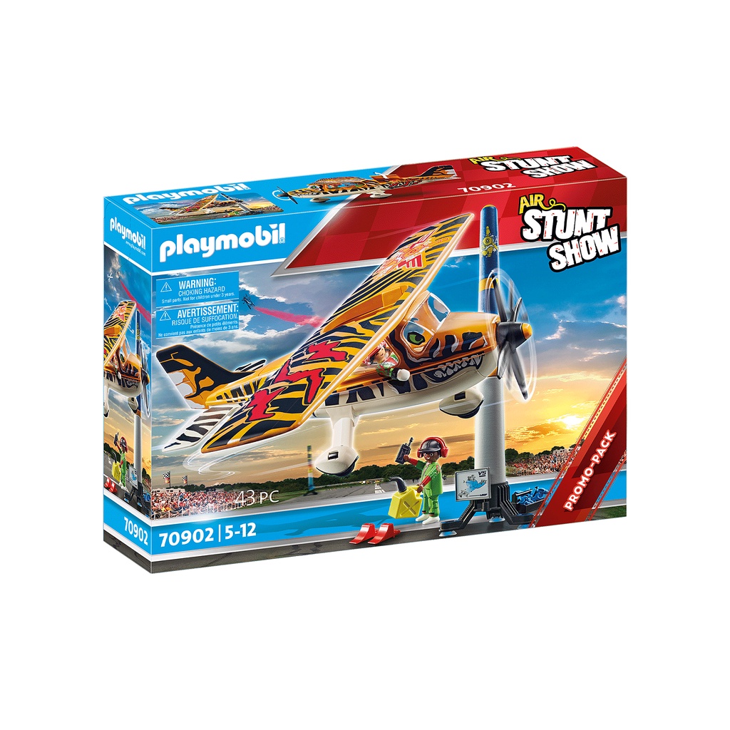 Playmobil 70902 Air Stunt Show Tiger Propeller Plane แอคชั่นฟิกเกอร์ โปรโมแพ็ค แอร์สตั๊นท์โชว์ เครื่องบินใบพัดลายเสือ