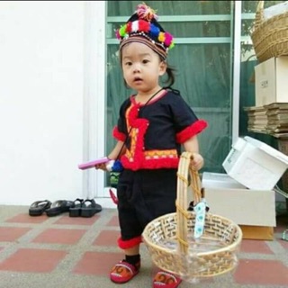 🎉ชุดพื้นเมืองเด็กพร้อมหมวก cr น้องเปาเปา🎉 ชุดเด็กดอย ชุดแม้วเด็ก เดรสเด็กดอย เดรสแม้วเด็ก ชุดขาวเขาเด็ก