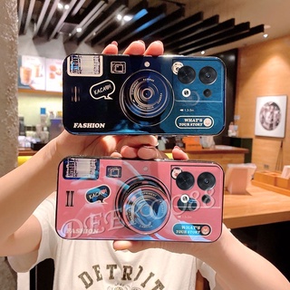 ใหม่ เคสโทรศัพท์มือถือ ลายกล้องถ่ายรูปน่ารัก สีชมพู พร้อมขาตั้ง สําหรับ OPPO Reno 8 8Z 8Pro 7 7Pro 7Z 6 6Z Find X5 Pro Z 5G 4G Reno 8 8Z 8Pro 7 7Z 7Pro 6 6Z 2022 ผ้าคลุม