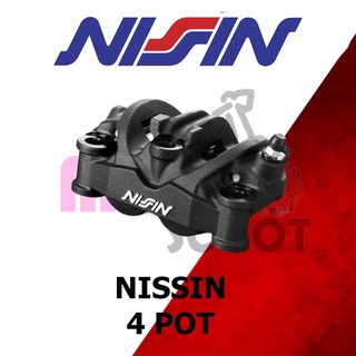 (พร้อมส่ง) ปั้ม NISSIN 100mm 4Pot พร้อมผ้าเบรค