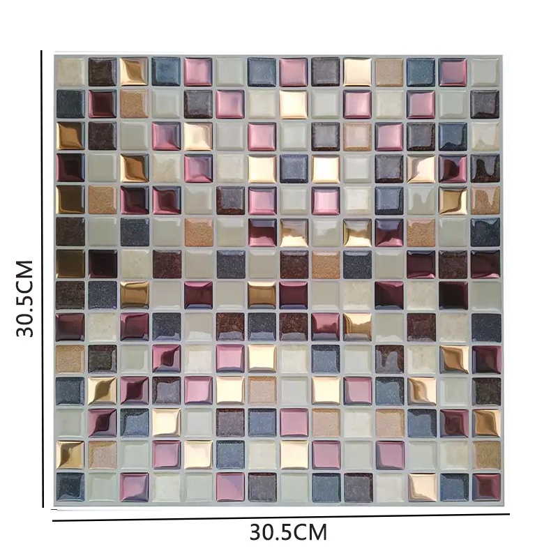 ห้องครัว Backsplash กระเบื้องผนัง Peel และ Stick สติ๊กเกอร์ติดผนังวอลล์เปเปอร์ 三维 กันน้ําติดด้วยตนเองกระเบื้องโมเสค Wallsticker-1 แผ่น