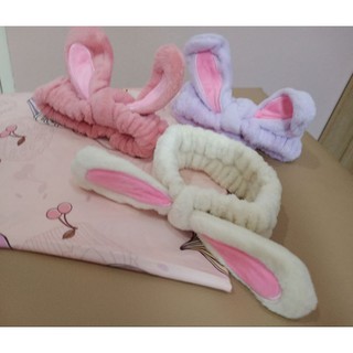 ผ้าคาดผ้า หูกระต่ายขนนุ่มนิ่มม เกาหลีฝุดๆ🐰