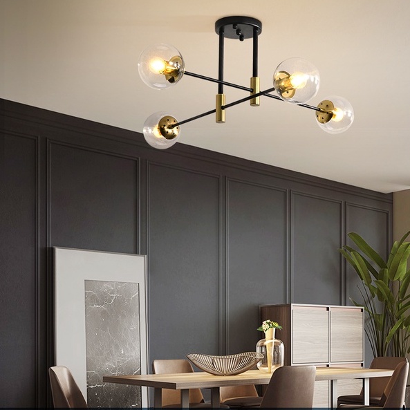 โคมระย้า LED ที่ทันสมัย E27 Ball Light โคมไฟเพดานนอร์ดิกห้องนั่งเล่นห้องครัวไฟตกแต่งภายในบ้าน