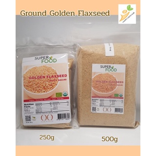 HAPPY KETO HUB #แฟลกซีดสีทอง ออร์แกนิค แบบบดผง
(Organic Ground Golden Flaxseed) ขนาด 250g กับ  500g