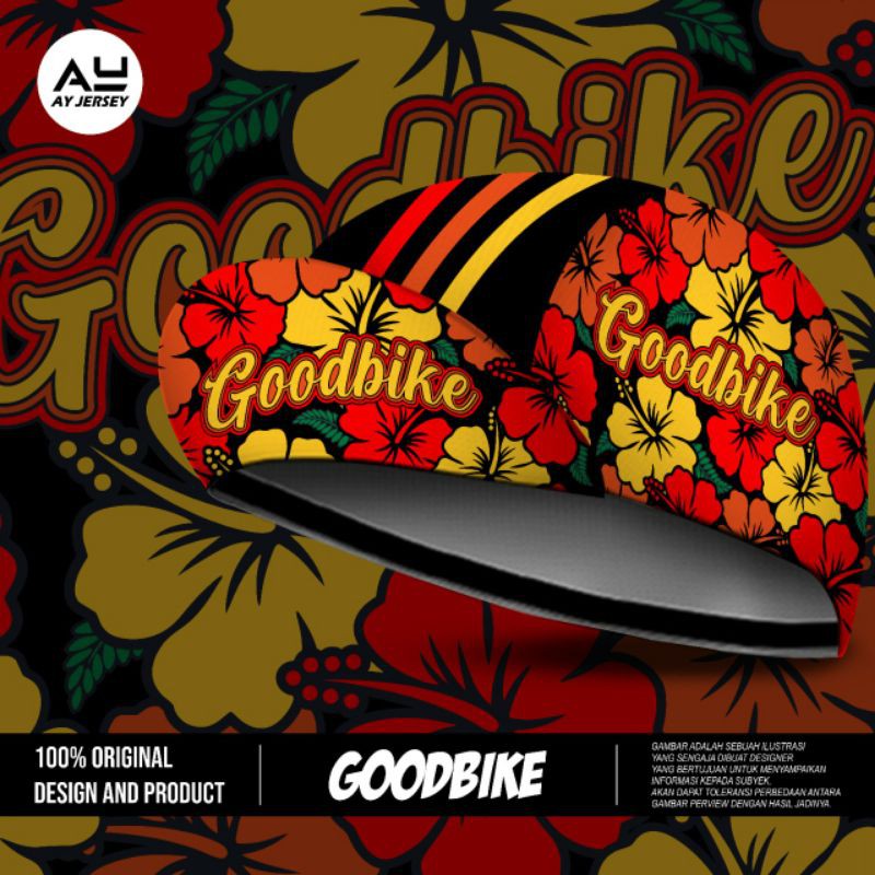 Goodbike Floral Design 55-61cm Dry Fit Cycling Cap