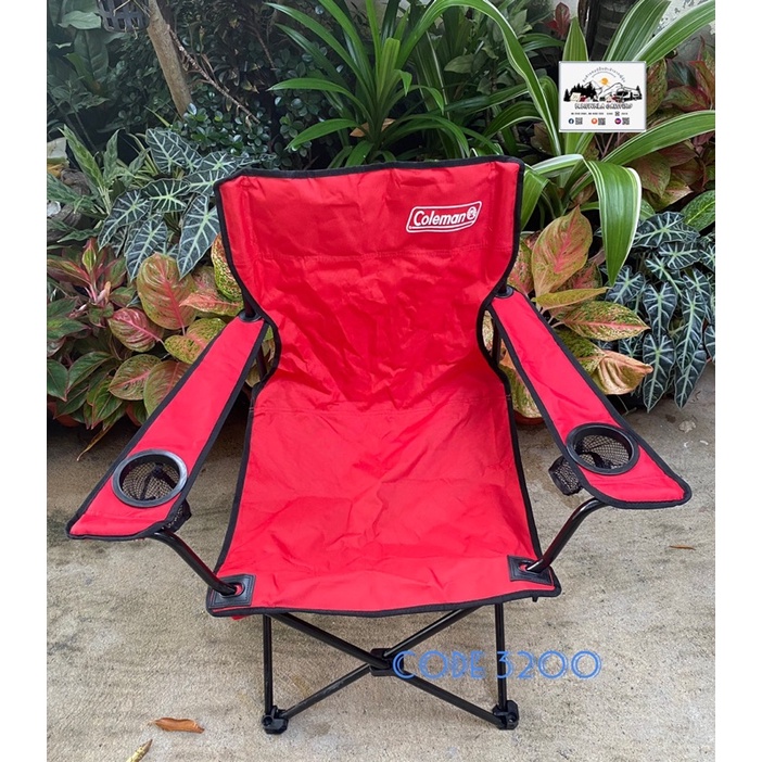 สินค้าพร้อมส่ง เก้าอี้แคมป์ปิ้ง เก้าอี้สนาม Coleman Arm chair (สีแดง)