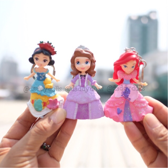 พวงกุญแจ พลาสติก Ariel แอเรียล &amp; Snow White สโนไวท์ &amp; Sofia โซเฟีย Cute 3นิ้ว Disney Princess เจ้าหญิงดิสนีย์