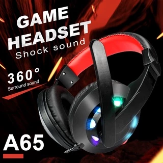 A3/A65 หูฟังเกมส์มิ่ง หูฟังสำหรับการเล่นเกมส์ ตัดเสียงรบกวน เสียงดีHD หูฟังเล่นเกมส์อย่างดี มีไมค์พูดคุยได้เสียงคมชัด