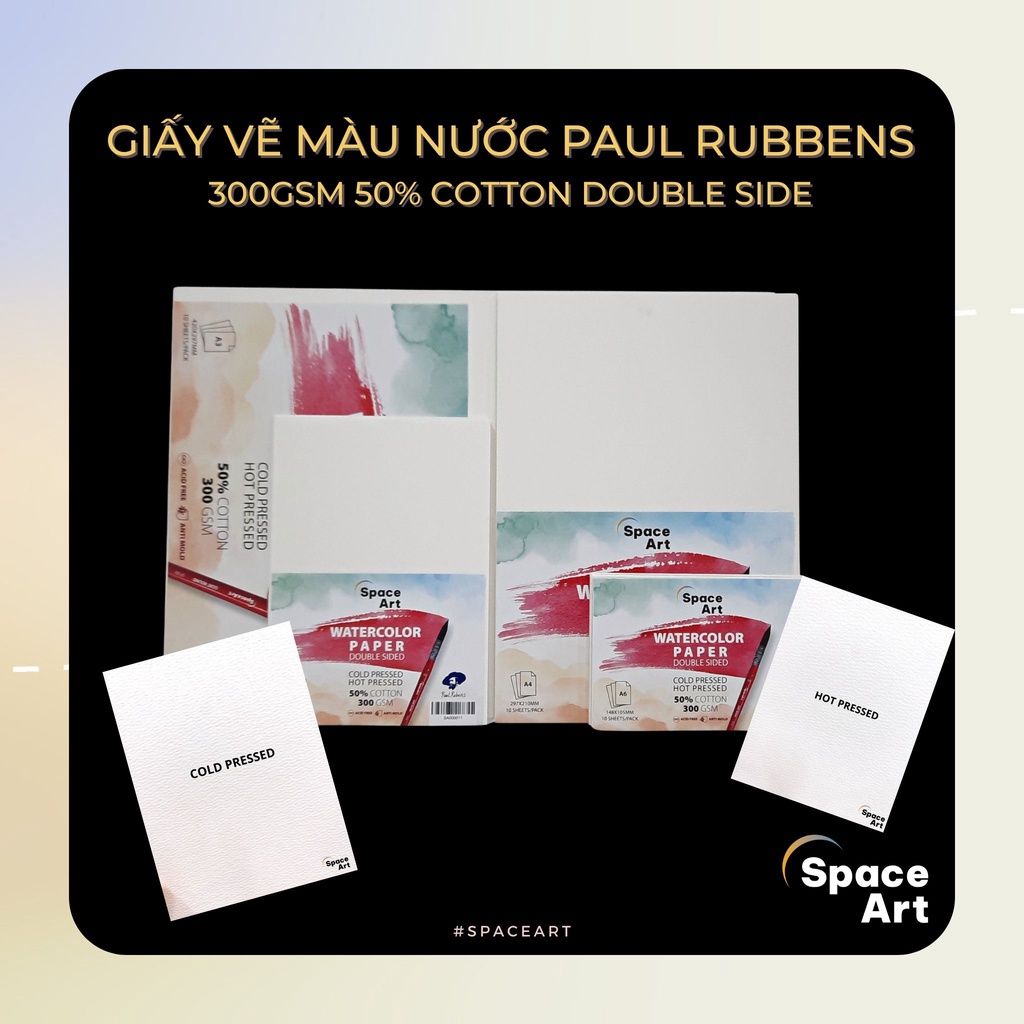กระดาษสีน้ํา Paul Rubens 300Gsm 50% Cotton