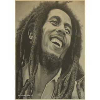 Classic Rock Vintage poster Reggae Wailing Wailers Bob Marley Poster Retro Bar Cafe Home Decor Wall Sticker Kraft Paper