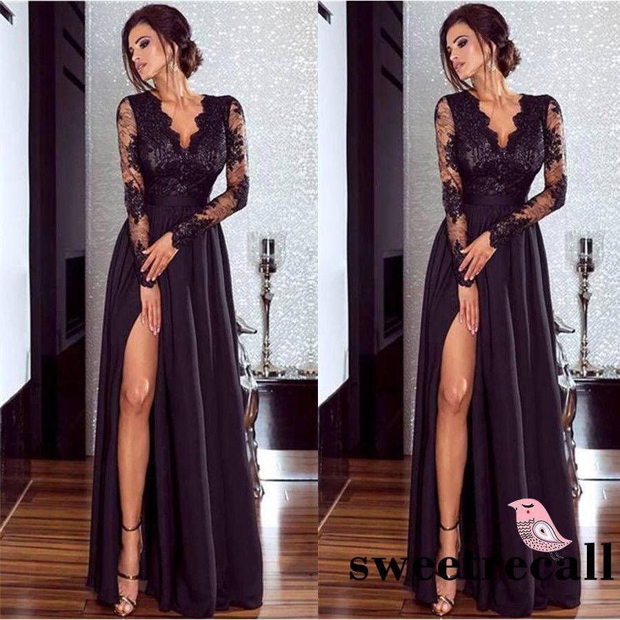 ALH-Sexy Women Lace Sleeve Evening Party Ball Prom Gown Formal Cocktail Wedding