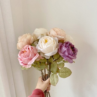 1PC 45cm Coke Edge Simitation Dried Rose Flowers / Fake Flowers For Office Hotel Wedding Festival Party DIY Home Decor