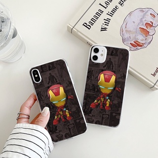 iron Man เคสไอโฟน 11 pro max iPhone 13 12 14 promax case 7 8 Plus Se 2020 8พลัส เคส X Xr Xs Max Marvel soft cover