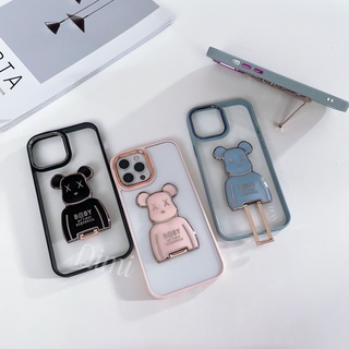 เคสอะคริลิคปุ่มเงา+ขาตั้งหมี OPPO A15 A16K A54 A5S A7 A12 RENO7Z REALME5 Y12 Y15 Y17 Y20 Y12S Y15S SAM A12 A53 REDMI9A