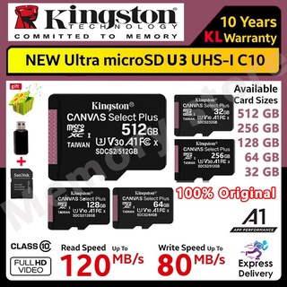 Kingston การ์ดหน่วยความจํา SD 10 100MB s 16GB 32GB 64GB 128GB 256GB 512GB 1TB สําหรับกล้อง โทรศัพท์