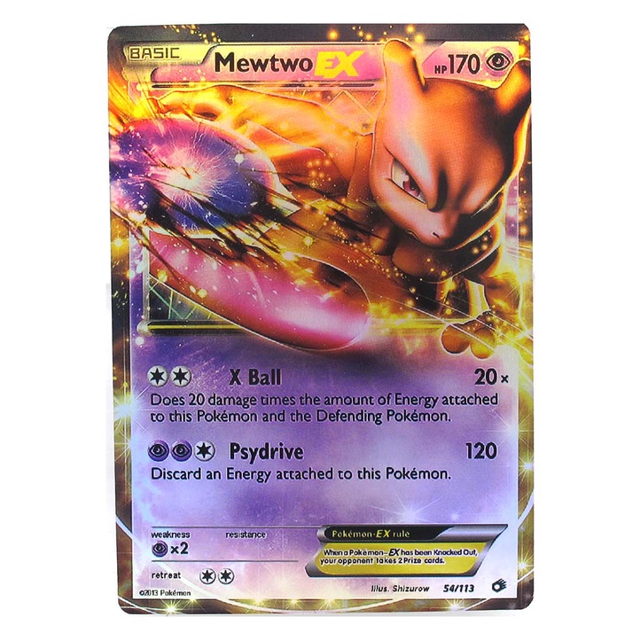 Mewtwo EX 54/113 มิวทู Pokemon Matt Card ภาษาอังกฤษ