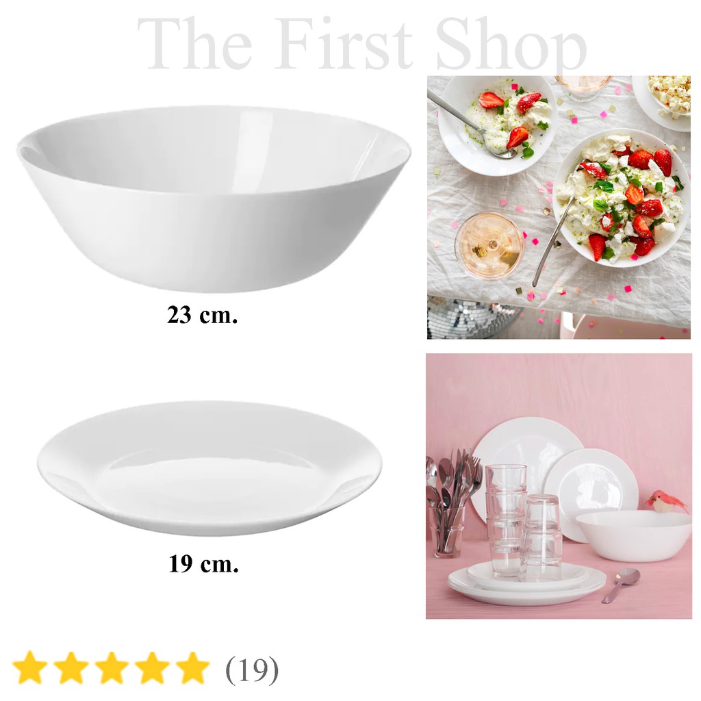 จานแบ่งSide Plate / ชามเสิร์ฟ Serving Bowl ชามใบใหญ่ ทนทานสูงไม่แตกง่าย ทำจากกระจกนิรภัย ใส่เครื่องไมโครเวฟได้