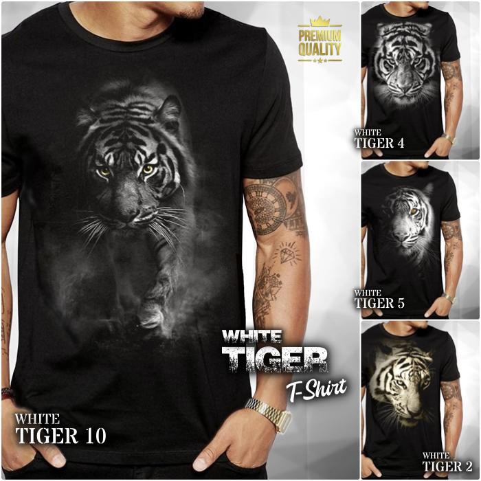 Putih เสื้อยืดเสือสีขาว เสื้อยืดเสือสีขาว Maung Bodas WHITE TIGER PREMIUM MATERIAL COOL Distro