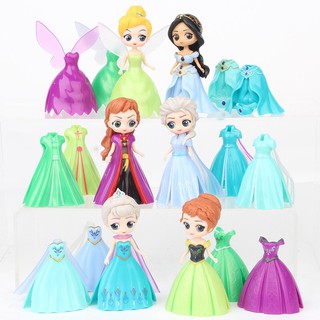 SET 3 - โมเดล เจ้าหญิง เปลี่ยนชุด ตุ๊กตาเจ้าหญิง เปลี่ยนชุดได้ Disney Princess แต่งตัวตุ๊กตา