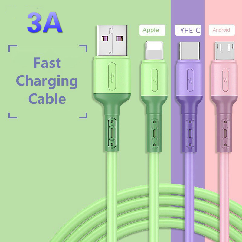 【พร้อมส่ง】สายชาร์จ 3a Type-C Micro USB ซิงโครไนซ์ข้อมูล ปลอดภัย และเร็วขึ้น สําหรับเงิน แอนดรอยด์