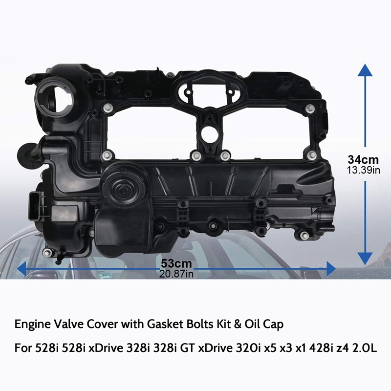 Engine Valve Cover With Oil Cap Gasket Bolts Kit For BMW N20 320I 328I