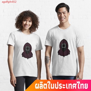 เกาหลีใต้ เกมปลาหมึก บล็อคเฮด นรก ชายร่ม โลกที่เท่าเทียมกัน วีไอพี Squid Game Essential T-Shirt คอกลม แฟชั่น