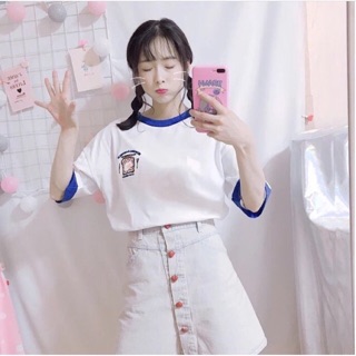 เสื้อยืดแฟชั่นเกาหลี Over Size ปักลาย Morning Sandwich